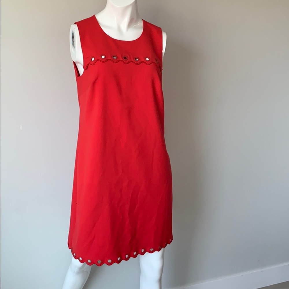 J. Crew red rivet detail sheath dress
